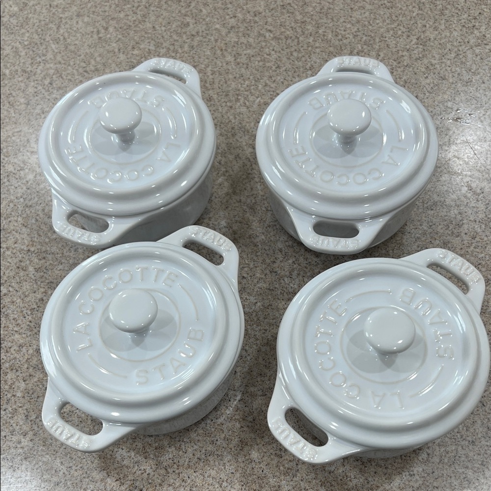Staub White Cocotte Set